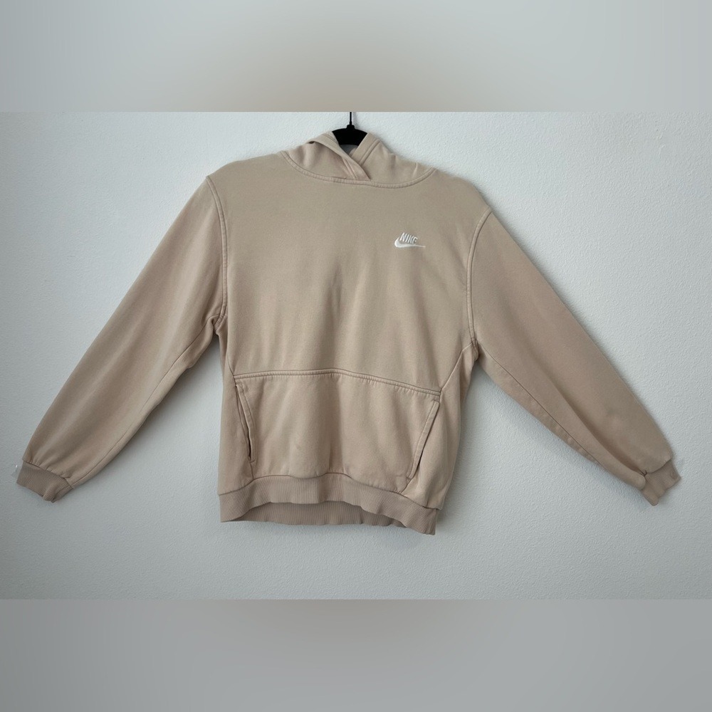 Nike Sportswear Beige Zip Up Hoodie Sweatshirt Kids Size XL (0581)